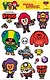 Интерьерные наклейки. Brawl Stars Леон, Сэнди, Кольт, Шелли, Тик, Динамайк и Нита. NA0003 - фото 1