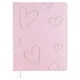 Дневник шк. "Розовые сердечки" кожзам, тв.переплёт, шелкография в одну краску, блинт.тиснение, пантон, одно ляссе, загругл.углы, универс.шпаргалка - фото 1
