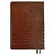 Ежедневник недат. А5+ 160л 175*245 "Аллигатор" коричневый, кожзам, тв.переплет, обл.поролон, блинтовое тиснение, офсет, ляссе, подар.упаковка - фото 12
