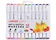 Маркеры для скетчинга 12 цветов "Emotion", двусторонние (пулевидный 1 мм/скошенный до 6 мм) - фото 1