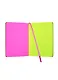Записная книжка А6 96л кл. малинов.+салатов.иск.кожа, мягк.переплет, ляссе, желт.офсет, оранж.офсет, инд.уп. - фото 3