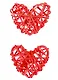 Сердечки декоративные из лозы, Красные (2шт.) - фото 1