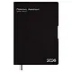 Ежедневник дат. 2026г. А4 120л "Шеврет глосс" черный, кожзам, мягк. переплет, тисн. фольгой, офсет, закругл.углы, справ.мат-лы, 2 ляссе, инд.уп, Escalada - фото 1