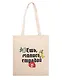 Сумка-шоппер Ешь, Молись, Страдай (бежевая) (текстиль) (40х35) - фото 1