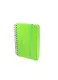 Записная книжка А6 80л лин. "GREEN" спираль, пластик.обл., резинка, ярко-салатовая, stila - фото 1