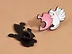 Значки парные Котики с крыльями и сердечком-пазлом (2 штуки) (металл) - фото 5