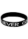 Браслет Never give up (черный) (силикон) (20,2 см) - фото 1