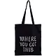 Сумка-шоппер Where you got this черная, текстиль 40см.*35см. - фото 1
