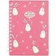 Записная книжка А6 80л кл. "Bunny", малиновый, мягк.переплет, ламинация, спираль - фото 1