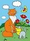 Набор для творчества Рыжий Кот. Холст с красками «Кошка с котенком», 18х24 см - фото 1