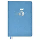 Ежедневник недат. А5 160л "5 шагов к счастью" Мотивационный, голубой, иск.кожа "джинс", тв.переплет, тисн.фольгой, офсет, ляссе - фото 2