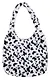Сумка-шоппер плюшевая Пятнышки (черно-белая) (40х36) - фото 1
