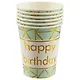 Набор бумажных стаканов Happy birthday на мятном фоне (6 шт) (12-01582-E1) - фото 1