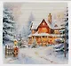 Алмазная мозаика классическая, с подрамником, с полным заполнением "Декабрьское утро", 20 х 20 см - фото 1