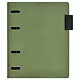 Папка-обложка для тетради со сменными блоками А5+ "ХАРД ОЛИВКОВЫЙ" кожзам., интегр.переплет, 4 кольца, блинт.тиснение, инд.уп. - фото 1