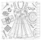 Раскраска Fashion Girl для работы маркерами (девушка с велосипедом в поле) - фото 3