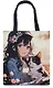 Сумка-шоппер на молнии Аниме Девушка с котенком (38х35) (текстиль, флис) Bookvalno - фото 1