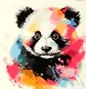 Холст с красками по номерам "Малыши-животные. Красочная панда", 30 х 30 см - фото 1