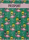 Обложка для паспорта Фламинго и ананас с усами (кожа) (ПВХ бокс)  (ОК2017-12) - фото 1