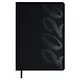 Ежедневник дат. 2026г. А5 176л "Софт-тач" черный, кожзам, тв.переплет, офсет, закругл.углы, ляссе, инд.уп - фото 1