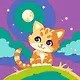 Картина по номерам детская (холст на подрамнике 20*20) "Котёнок" - фото 1