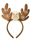 Ободок новогодний Рожки олененка со снежинками (коричневые) (текстиль) (12-6142-HNY7) - фото 1
