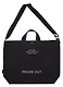 Сумка-шоппер с кнопкой Inside out (черная) (текстиль) (40х38) - фото 2