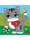 Набор для творчества Рыжий Кот. Холст с красками «Котёнок с мячом», 15х15 см - фото 1