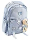 Рюкзак "Мишка" 44*30*12,5см, голубой, с игрушкой - фото 2