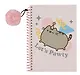 Книга для записей А5 48л "Pusheen" евроспираль, с  подвеской - помпоном, с наклейками - фото 1