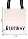 Сумка-шоппер Runway с надписью на ручках бежевая, текстиль 40см.*32см. - фото 2