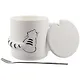 Кружка с крышкой и ложкой Котик с объемным хвостом (керамика) (380мл) (12-08070-HY-1011) - фото 2