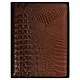 Ежедневник недат. А5+ 160л 175*245 "Аллигатор" коричневый, кожзам, тв.переплет, обл.поролон, блинтовое тиснение, офсет, ляссе, подар.упаковка - фото 3