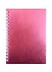 Записная книжка А6 80л кл. "METALLIC" обл. розов.бумвинил, гребень - фото 1