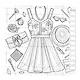 Раскраска Fashion Girl для работы маркерами (девушка с велосипедом в поле) - фото 7