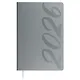 Ежедневник дат. 2026г. А5 176л "Софт-тач" серый, кожзам, тв.переплет, офсет, закругл.углы, ляссе, инд.уп - фото 1
