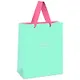 Пакет А6 14*11*6,5 "Bright turquoise" жен., бум.мат.ламинатПакет подарочный 11*14*6,5см MESHU "Bright turquoise", отд. фольгой, выборочный лак, матовая ламинация - фото 1