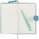 Ежедневник недат. А6+ 120л 110*190 "Буйвол" голубой, кожзам, тв. переплет, магнит.клапан, кисточка, тонир.блок, ляссе - фото 3