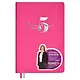 Ежедневник недат. А5 160л "5 шагов к счастью" Мотивационный, розовый, иск.кожа "джинс", тв.переплет, тисн.фольгой, офсет, ляссе - фото 1
