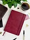 Ежедневник недат. А5 160л "Граниссо" бордовый, кожзам, тв.переплет, застежка-резинка, карман, тонир.блок, ляссе - фото 8