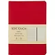 Записная книжка А6 80л "Soft Touch. Пламенный красный" иск.кожа, инт.обл., лин., тчк., нелин., ляссе, инд.уп. - фото 1