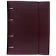 Тетрадь 120 листов, клетка, "Velvet" бордо, на кольцах, на резинке - фото 1