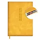 Ежедневник дат. 2026г. А6+ 176л "Тиволи глосс" горчичиный, кожзам, тв.переплет, блинт.тиснение, офсет, справ.мат-лы, вырубка, закругл.углы, 2 ляссе, инд.уп - фото 1