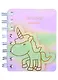 Записная книжка А7+ 100л лин. "Happy unicorns" спираль, вырубн.блок, тиснение фольгой, инд.уп., ассорти - фото 1