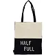 Сумка-шоппер Half full (бежевая/черная,) текстиль 40см.*32см. - фото 1