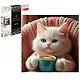 Алмазная  мозаика (набор для творчества) арт. 71398 / 25 Кот с капучино, размер: 30*30 см - фото 1