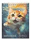 Скетчбук А6+ 40л "Довольный котик" 100г/м2, мат.ламинация, евроспираль, 7БЦ, офсет - фото 1