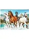 Алмазная мозаика MAZARI Табун лошадей на реке 30х40см (рама 33х43см) частичная выкладка, стразы разного размера - фото 1