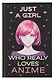 Скетчбук 138*212 48л "Just A Girl Who Loves Anime (темный)" 160г/м2, тв.обложка - фото 1