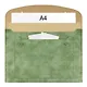 Папка-конверт для документов на кнопке А4+, с карманом, из экокожи, оливковый металлик, Escalada - фото 2